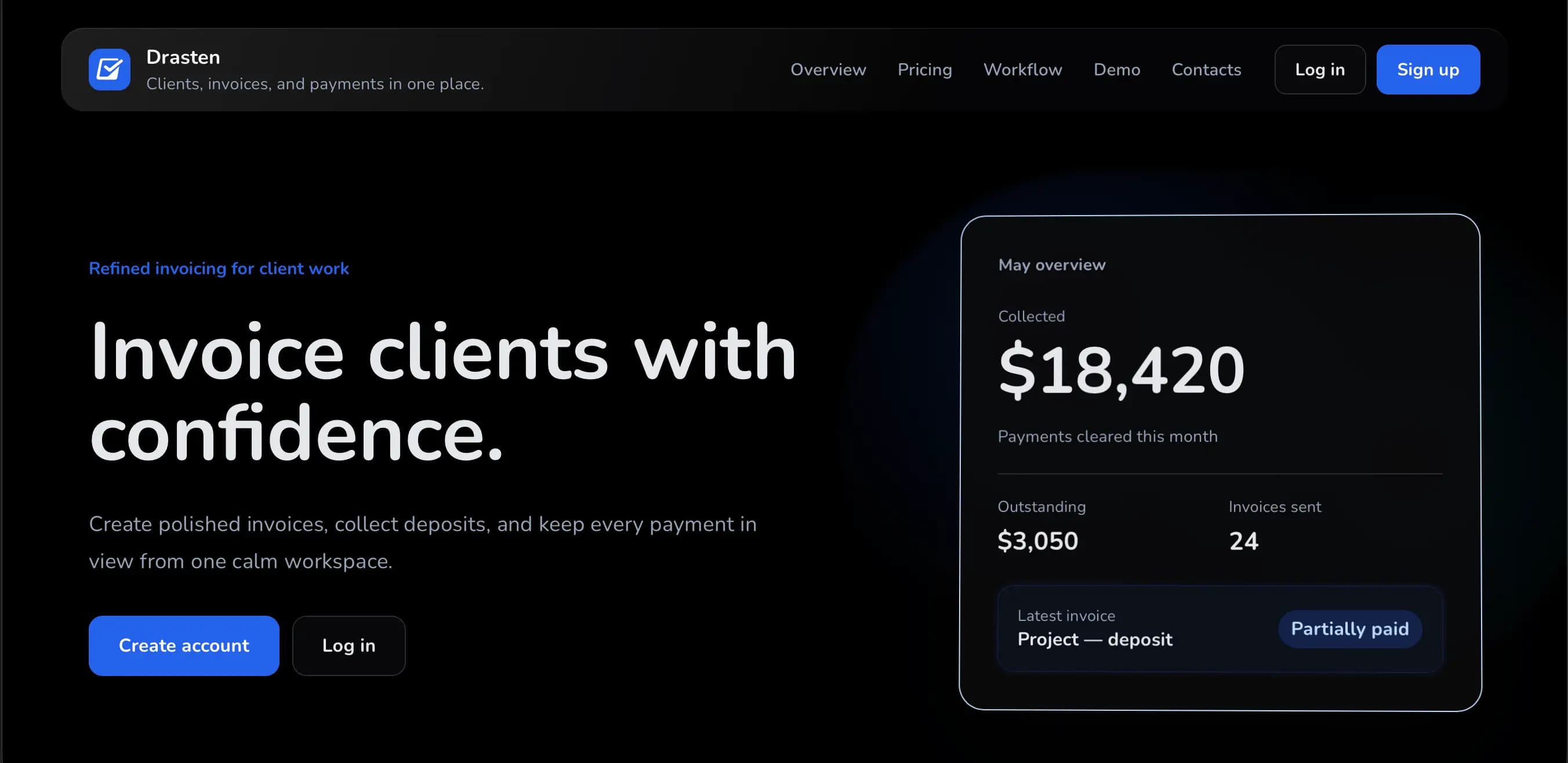 Drasten — Client invoicing and payments