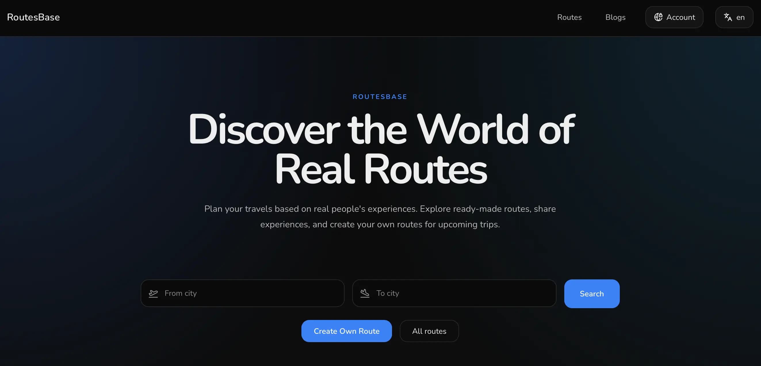 RoutesBase — Real travel routes and shared experience