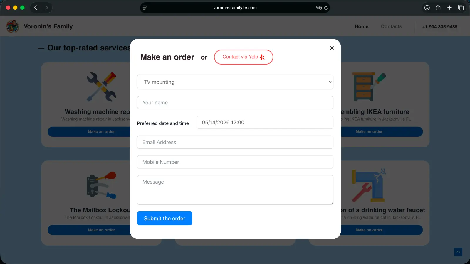 Voronin's Family LLC Home page screenshot 5